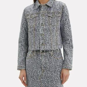 GRLFRND Cara Leopard Print Denim Jacket